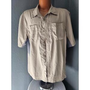 Men's Rustic Ridge Outdoor Shirt Button Down Vented Beige Size X Large Pockets